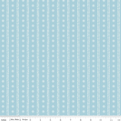 PRE-ORDER Winnie the Pooh-Christmas for Echo Park Paper Co.- Stripes C19574 BLUE- Half Yard- June 2027 - Modern Fabric Shoppe
