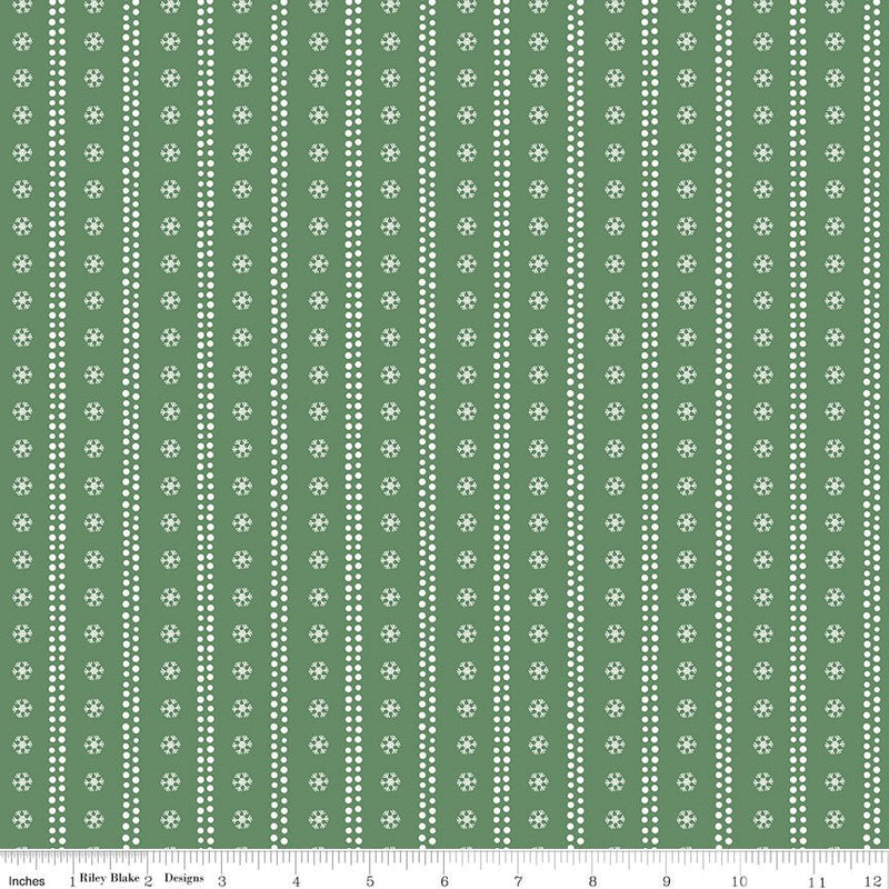 PRE-ORDER Winnie the Pooh-Christmas for Echo Park Paper Co.- Stripes C19574 GREEN- Half Yard- June 2027 - Modern Fabric Shoppe