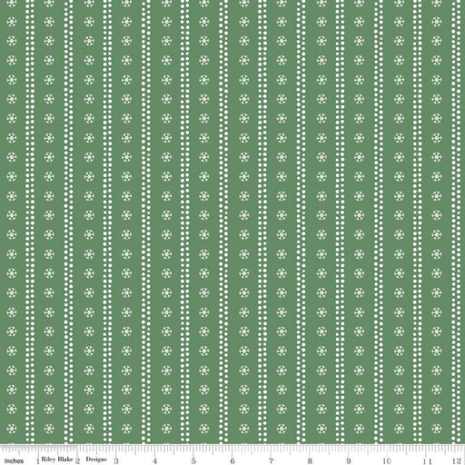 PRE-ORDER Winnie the Pooh-Christmas for Echo Park Paper Co.- Stripes C19574 GREEN- Half Yard- June 2027 - Modern Fabric Shoppe