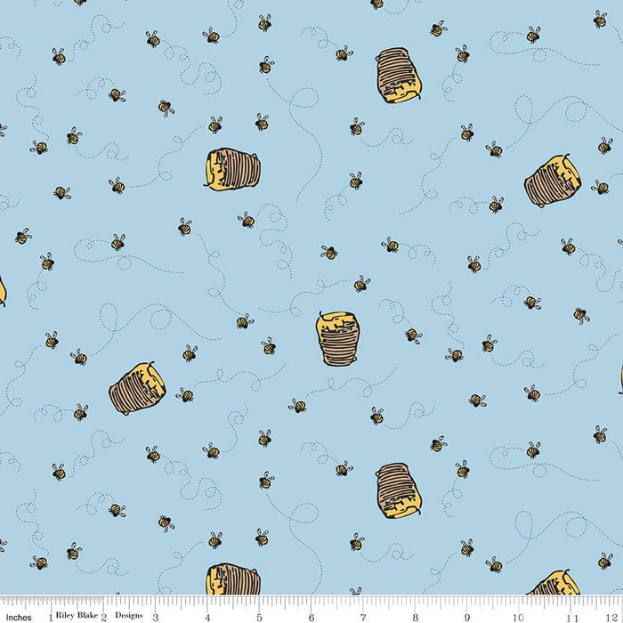 PRE - Order Winnie the Pooh for Riley Blake Designs - Blue Bees C17004 - BLUE - Half Yard November 2025 - Modern Fabric Shoppe