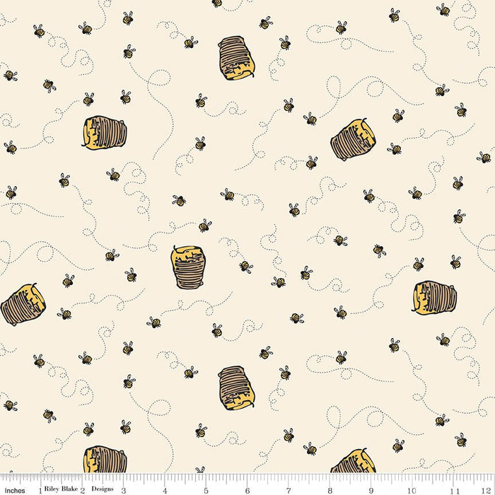 PRE - Order Winnie the Pooh for Riley Blake Designs - Cream Bees C17004 - CREAM - Half Yard November 2025 - Modern Fabric Shoppe
