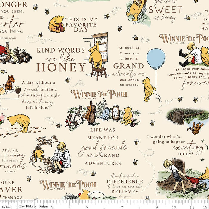 PRE - Order Winnie the Pooh for Riley Blake Designs - Cream Main C17000 - CREAM - Half Yard November 2025 - Modern Fabric Shoppe