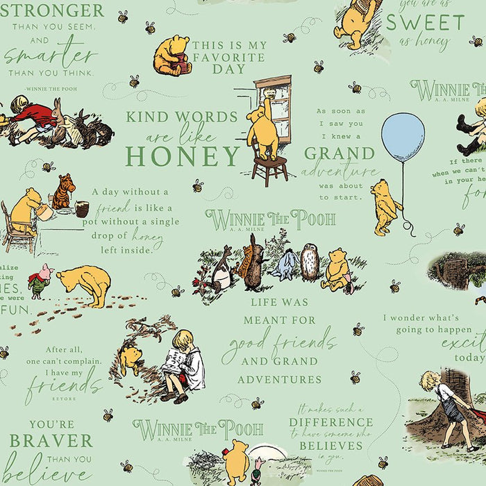 PRE - Order Winnie the Pooh for Riley Blake Designs - Green Main C17000 - GREEN - Half Yard November 2025 - Modern Fabric Shoppe