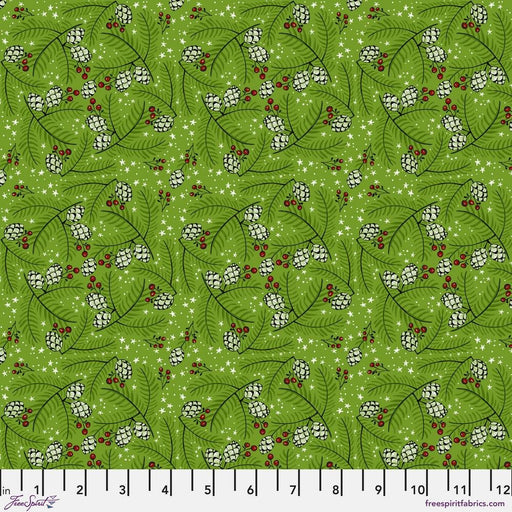 PRE-ORDER Winter Joy by Cori Dantini- Pine Cones and Stars PWCD99.XGREEN- June 2024 - Modern Fabric Shoppe