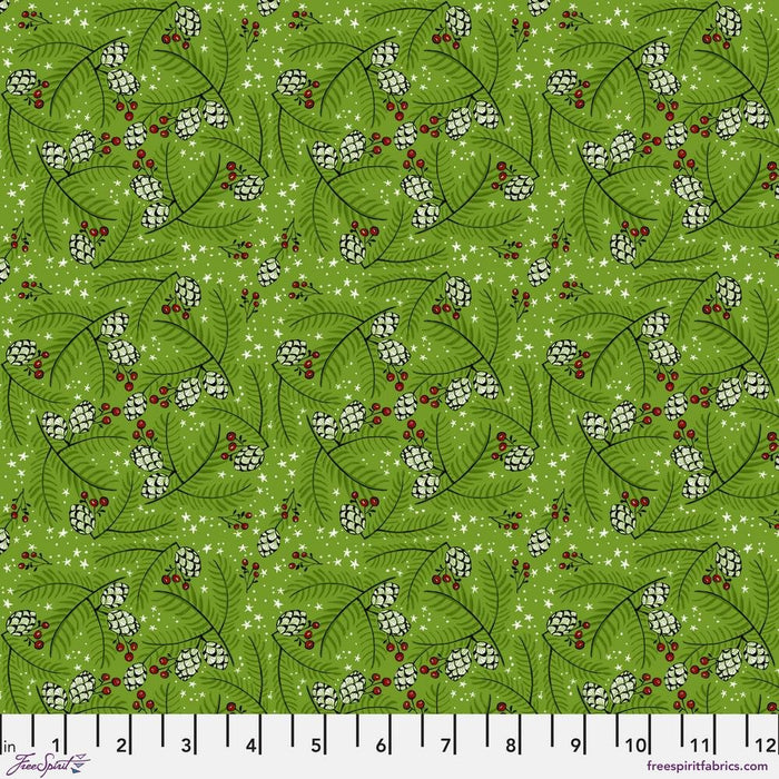 PRE-ORDER Winter Joy by Cori Dantini- Pine Cones and Stars PWCD99.XGREEN- June 2024 - Modern Fabric Shoppe