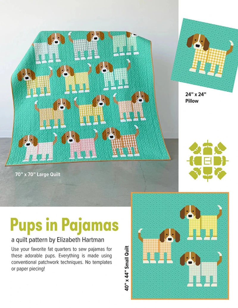 Pups in Pajamas Quilt Pattern By Elizabeth Hartman - Modern Fabric Shoppe