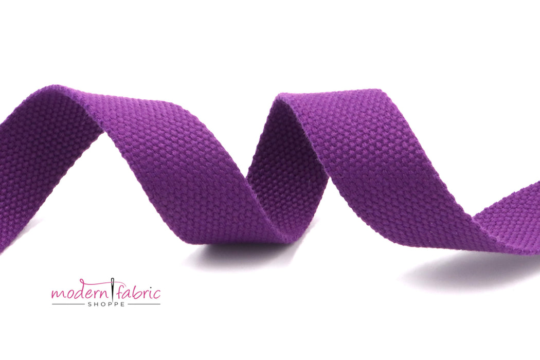 Purple Cotton 1 inch (25mm) width Webbing- by the yard