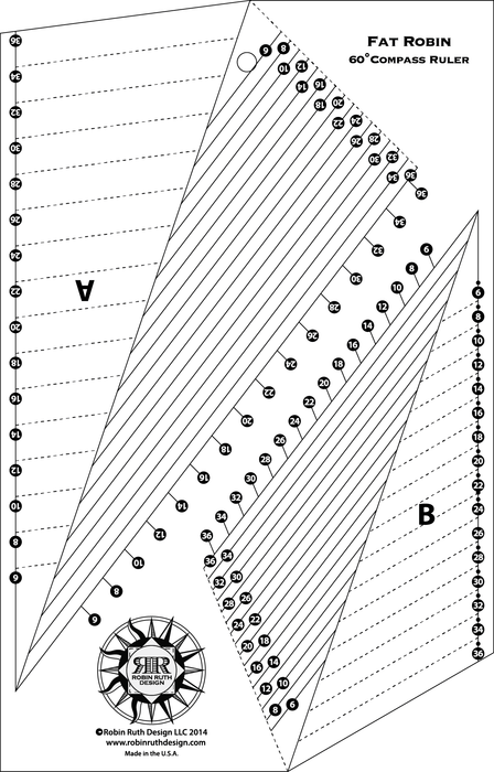 Robin Ruth Fat Robin 16-Point Mariner's Compass Book and Ruler Combo - Modern Fabric Shoppe