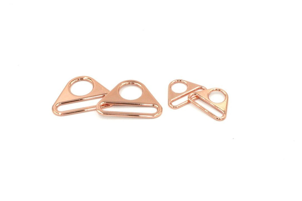 Rose Gold 1 inch (25mm) Triangle Ring- Set of 2 - Modern Fabric Shoppe