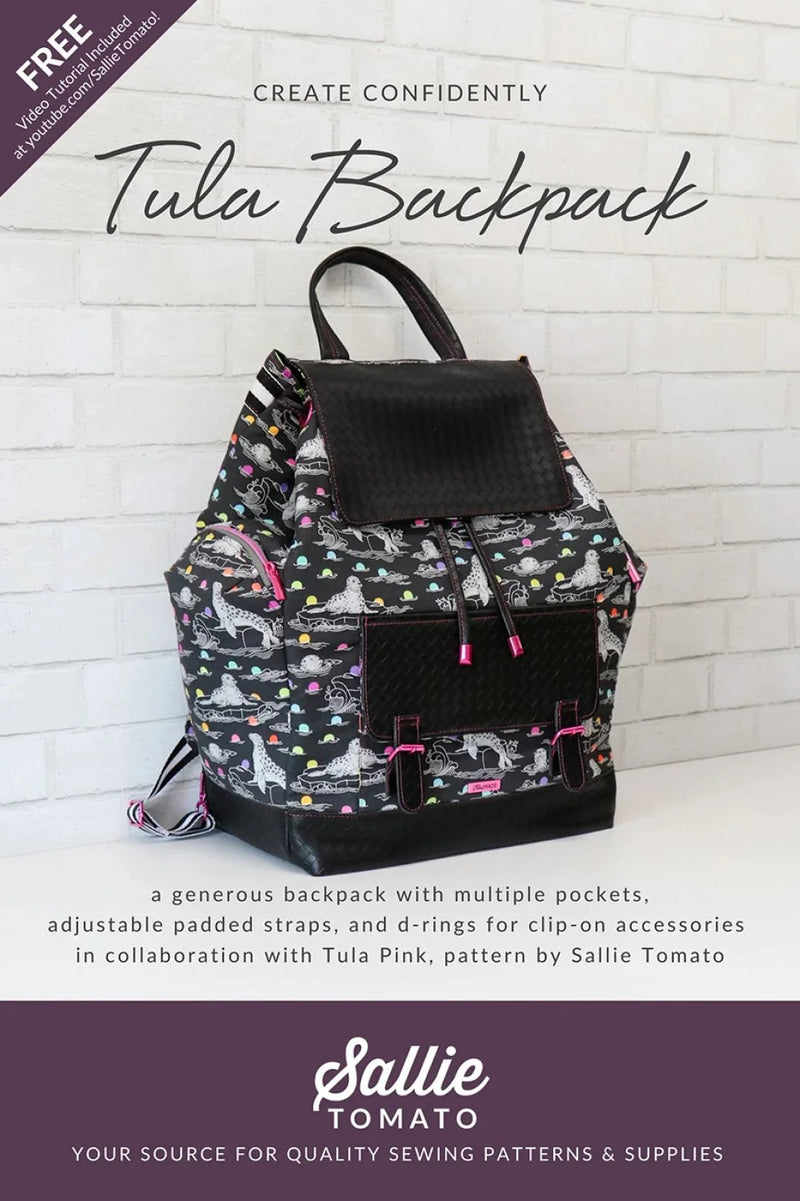 Sallie Tomato Pattern - Tula Backpack Paper Pattern - Modern Fabric Shoppe