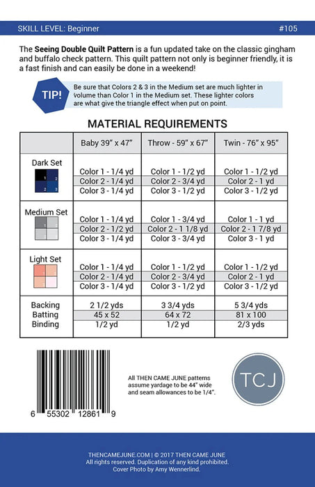 Seeing Double Quilt Pattern By Then Came June - Modern Fabric Shoppe