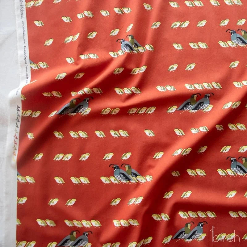 Sierra Range by Charley Harper- California Quail CH-161 Half Yard- August 2026 - Modern Fabric Shoppe