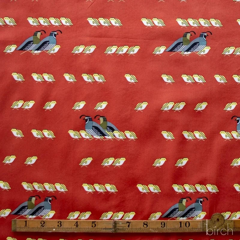 Sierra Range by Charley Harper- California Quail CH-161 Half Yard- August 2026 - Modern Fabric Shoppe
