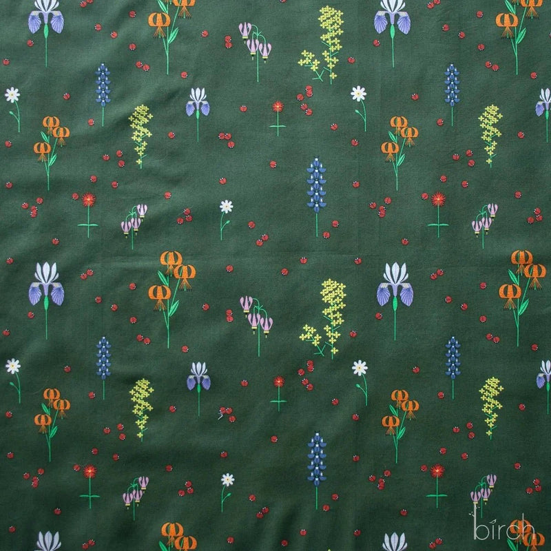 Sierra Range by Charley Harper- Sierra in Bloom Deep Forest CH-162 Half Yard- August 2026 - Modern Fabric Shoppe