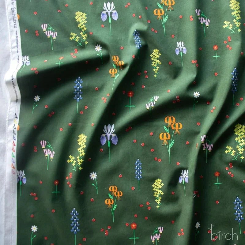 Sierra Range by Charley Harper- Sierra in Bloom Deep Forest CH-162 Half Yard- August 2026 - Modern Fabric Shoppe
