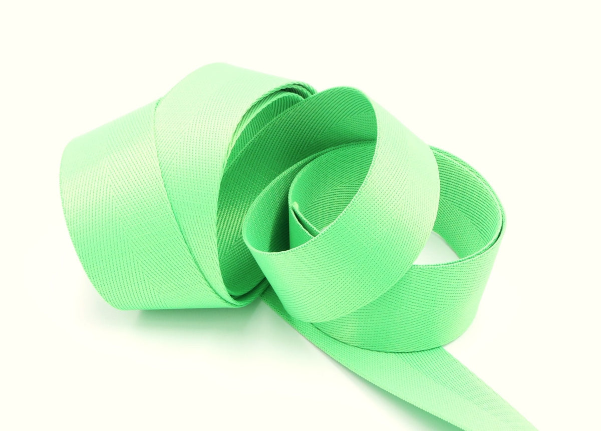 Spring Green Herringbone 1.5 inch (38mm) width Nylon Webbing- by the ...