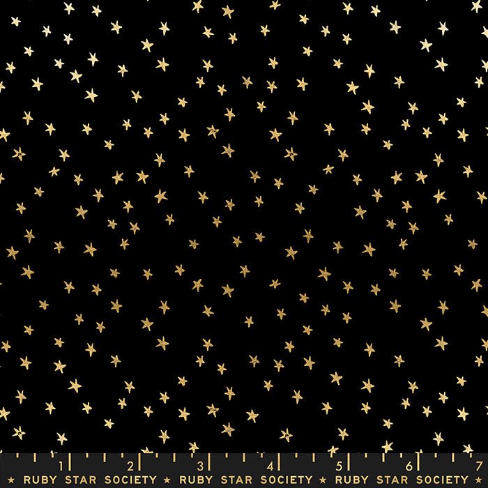 Starry by Alexia Marcella Abegg- Mini Starry RS 4110 27M- Black Gold- Half Yard - Modern Fabric Shoppe