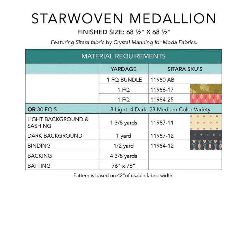 Starwoven Medallion Quilt Pattern By Crystal Manning - Modern Fabric Shoppe