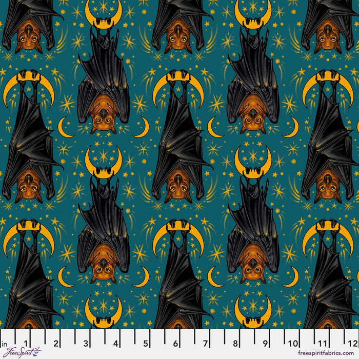 Storybook Halloween by Rachel Hauer - Aim for the Moon PWRH058.TURQUOISE - May 2023 - Modern Fabric Shoppe