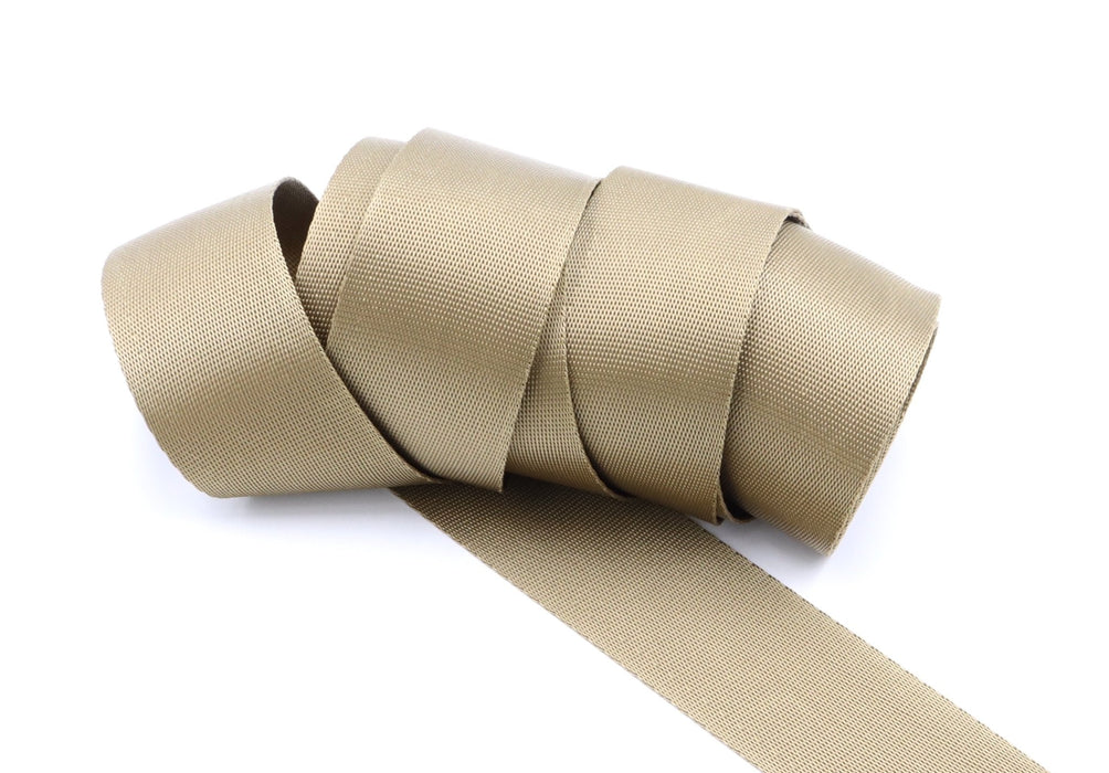 Tan 1.5 inch (38mm) width Nylon Webbing- by the yard - Modern Fabric Shoppe