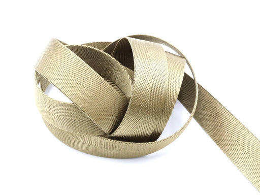 Tan Herringbone 1 inch (25mm) width Nylon Webbing-by the yard - Modern Fabric Shoppe