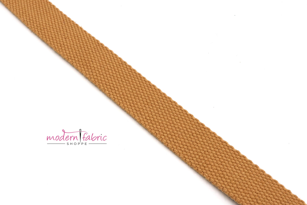 Tan Cotton 1 inch (25mm) width Webbing- by the yard