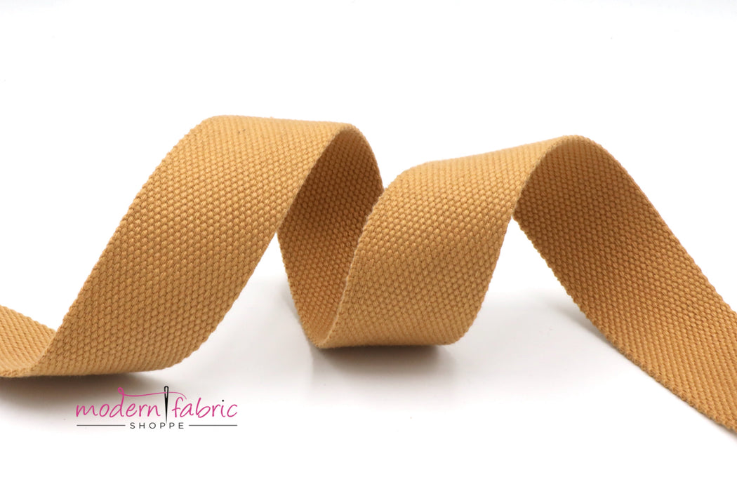 Tan Cotton 1 1/2 inch (38mm) width Webbing- by the yard