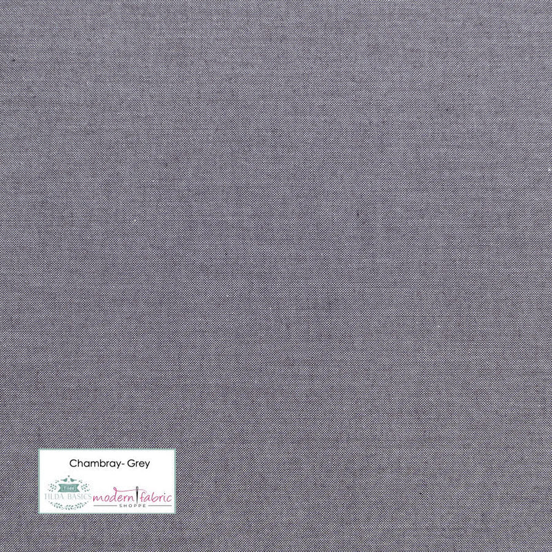Tilda Chambray Basics- TIL160006-Grey- Half Yard - Modern Fabric Shoppe