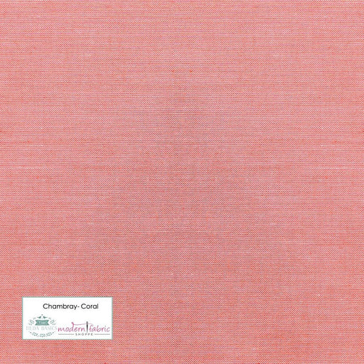 Tilda Chambray Basics- TIL160013-Coral- Half Yard - Modern Fabric Shoppe