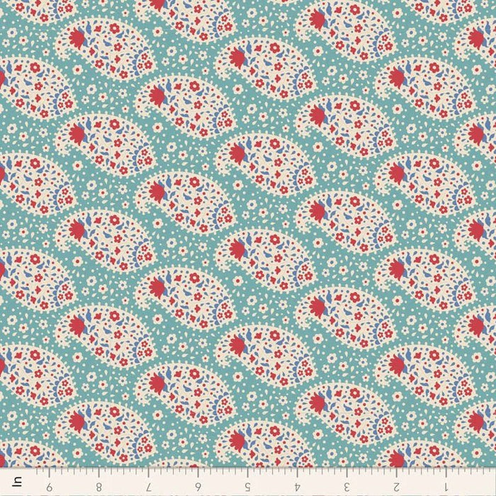 Tilda Jubilee - Teardrop TIL100556 Teal - Half Yard - Modern Fabric Shoppe