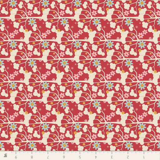 Tilda Jubilee- Wildgarden TIL100542-Red- Half Yard- February 2024 - Modern Fabric Shoppe