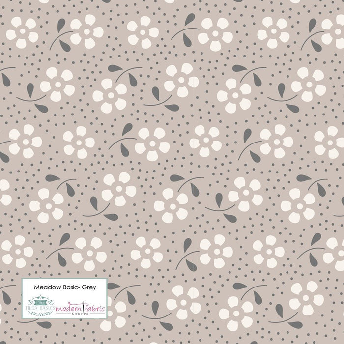 Tilda Meadow Basic- TIL130085-Grey- Half Yard - Modern Fabric Shoppe