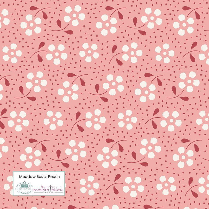 Tilda Meadow Basic- TIL130087-Peach- Half Yard - Modern Fabric Shoppe