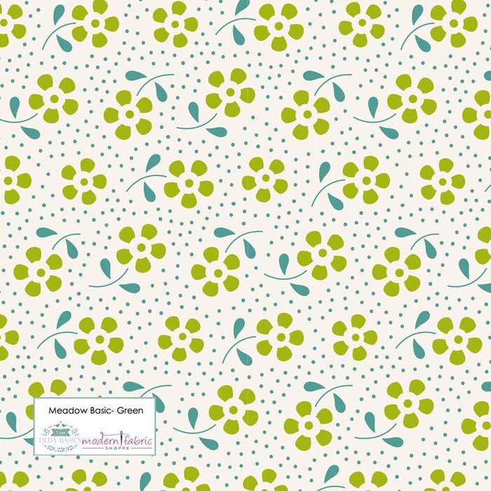 Tilda Meadow Basic- TIL130091-Green- Half Yard - Modern Fabric Shoppe