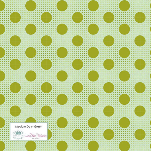 Tilda Medium Dots- TIL130011-Green- Half Yard - Modern Fabric Shoppe