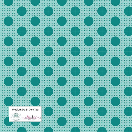 Tilda Medium Dots- TIL130030-Dark Teal- Half Yard - Modern Fabric Shoppe