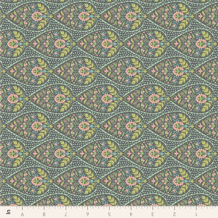 Tilda Sanctuary - Adina TIL110576 Greygreen - Half Yard - October 2024 - Modern Fabric Shoppe