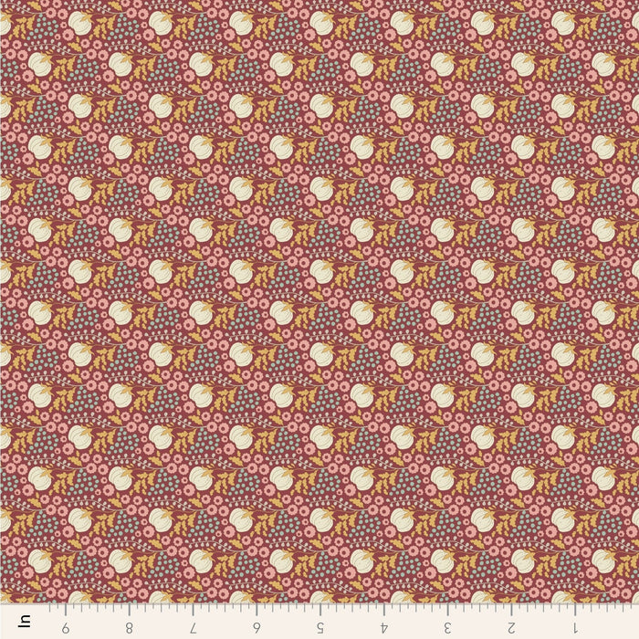 Tilda Sanctuary - Cottonfield TIL110564 Maroon - Half Yard - October 2024 - Modern Fabric Shoppe