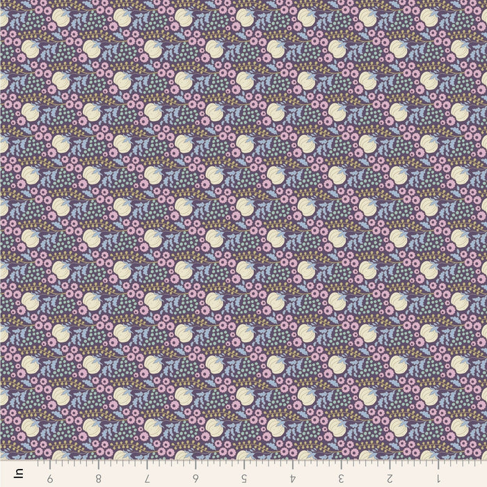 Tilda Sanctuary - Cottonfield TIL110574 Eggplant - Half Yard - October 2024 - Modern Fabric Shoppe