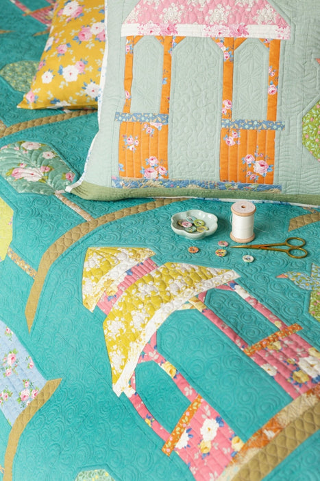 Tilda - Sunday Brunch - Walk in the Park Quilt Kit - Chambray Aqua - February 2025 - Modern Fabric Shoppe