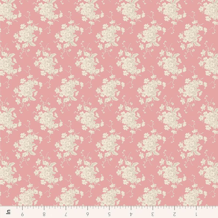 Tilda Sunday Brunch - White Flowers TIL110591 Pink - Half Yard - February 2025 - Modern Fabric Shoppe