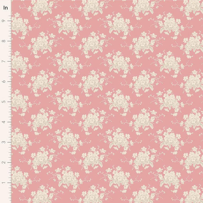 Tilda Sunday Brunch - White Flowers TIL110591 Pink - Half Yard - February 2025 - Modern Fabric Shoppe