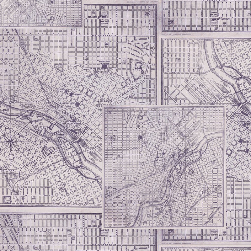 Tim Holtz - Eclectic Elements Palette - Purple Map PWTH303.PURPLE - Half Yard - July 2025 - Modern Fabric Shoppe