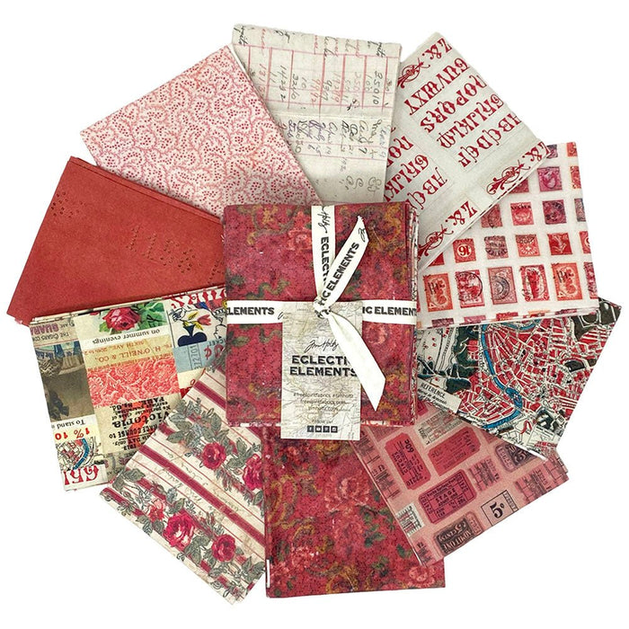 Tim Holtz Eclectic Elements - Red - Fat Quarter Bundle - November 2024 - Modern Fabric Shoppe