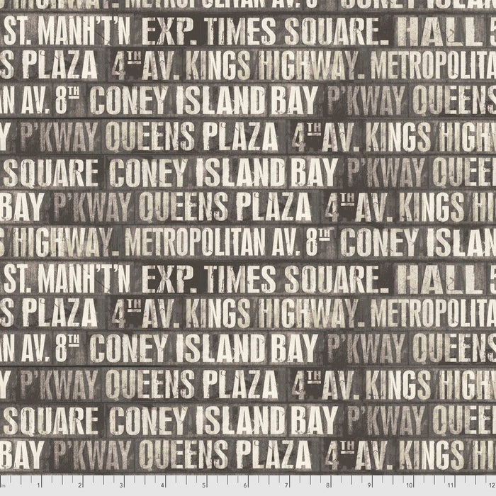 Tim Holtz - Eclectic Elements - Subway Signs PWTH173.CHARCOAL - Half Yard - Modern Fabric Shoppe