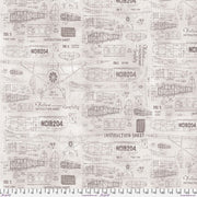 Tim Holtz - Electric Elements - Model Airplanes PWTH174.PARCHMENT - Half Yard - Modern Fabric Shoppe