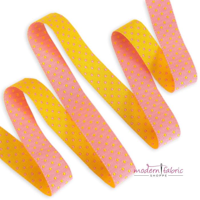 Tula Pink-Dots Flare Reversible- Tiny Strips and Dots- 5/8"- By the Yard