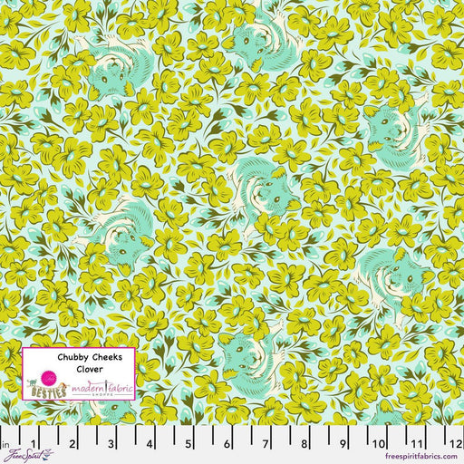 Tula Pink Besties- Chubby Cheeks PWTP218.CLOVER- Half Yard - Modern Fabric Shoppe