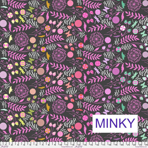 Tula Pink Prince Charming Deja Vu - MINKY Dandelion MKTP014.LICORICE - Half Yard - Modern Fabric Shoppe