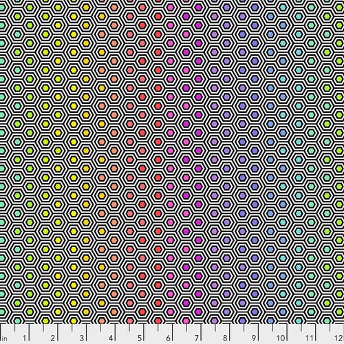 Tula Pink- True Colors Hexy Rainbow- PWTP151.INK- Half Yard - Modern Fabric Shoppe